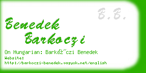 benedek barkoczi business card